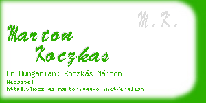 marton koczkas business card